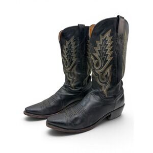 Lucchese Madras Goat Western Cowboy Boots Men 11D Snip Toe Walking Heel Leather